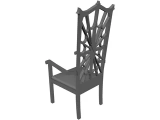Chair Arm Highback Victorian 3D Model preview