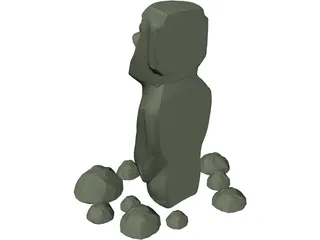 Easter Island Statue 3D Model preview