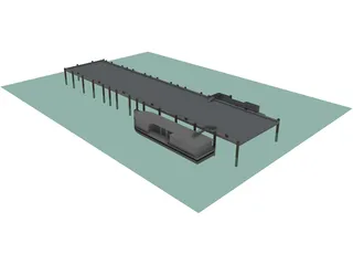 Boat Repair Pier 3D Model preview