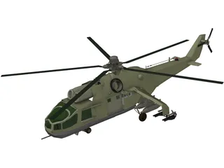 Mil Mi-24 Hind B 3D Model preview
