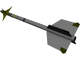 AIM-9M Sidewinder Missile 3D Model preview