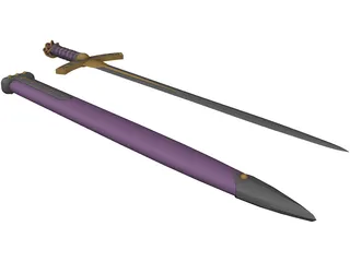 Sword Ornate Kings 3D Model preview