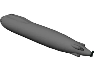 Supercavitating Submarine Concept 3D Model preview