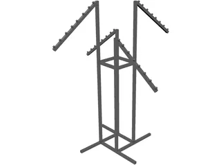 Waterfall Garment Rack 3D Model preview