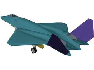 YF-23 Military Fighter Jet 3D Model preview