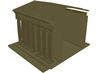 Greek Temple 3D Model preview