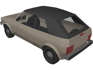 Volkswagen Golf Convertible 3D Model preview