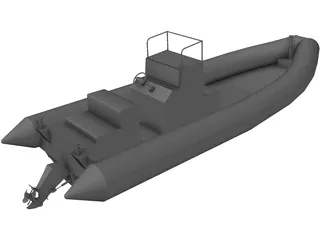 Inflatable Boat 3D Model preview