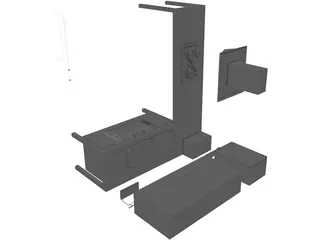 Kitchen INOX 3D Model preview