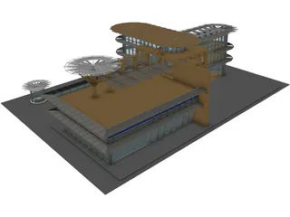 Modern Glass Building 3D Model preview