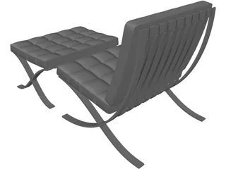 Chair Designer Footrest 3D Model preview
