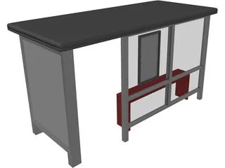 Bus Shelter 3D Model preview