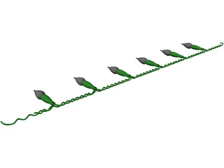 Xmas Lights 3D Model preview
