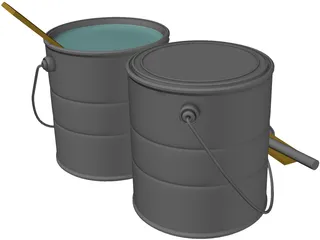 Paint Cans 3D Model preview