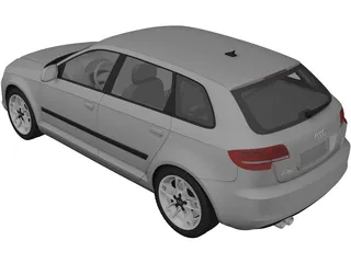 Audi A3 Sportback 3D Model preview