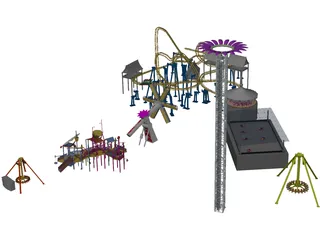 Amusement Park 3D Model preview