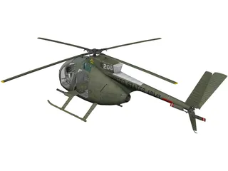 Hughes OH-6A Cayuse 3D Model preview