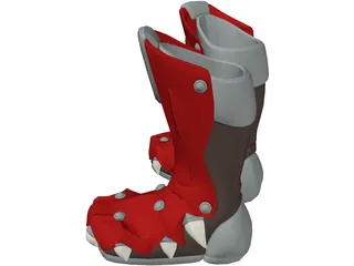 Red Dragon Boots 3D Model preview