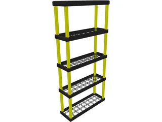 Plastic Shelf Unit 3D Model preview