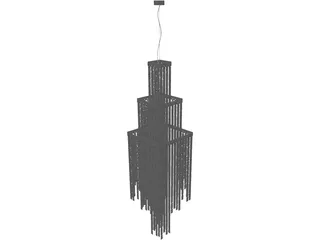 White Chandelier 3D Model preview