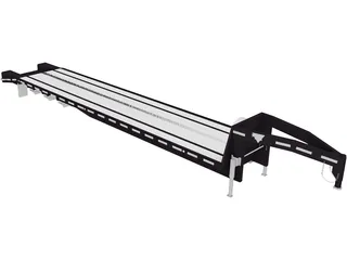 Gooseneck Trailer 3D Model preview