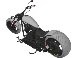 Custom Chopper Motorcycle 3D Model preview