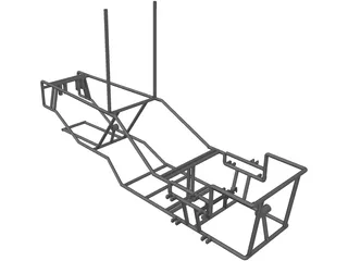 Recumbent Bike Frame 3D Model preview