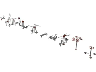 Sport Fitness Set 3D Model preview