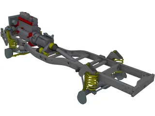 Mercedes-Benz Unimog Chassis 3D Model preview