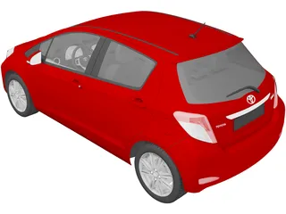 Toyota Yaris 5-door (2012) 3D Model preview