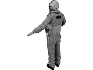 Airforce Pilot 3D Model preview
