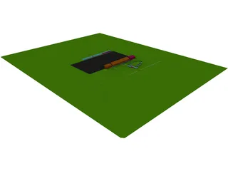 Football Stadium with Pub 3D Model preview