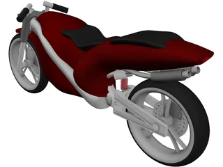 Racing Motorbike Concept 3D Model preview