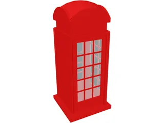 Phone Booth UK 3D Model preview