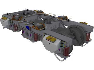 Bogie 3 Axle 3D Model preview