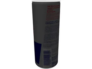 Red Bull Can 3D Model preview