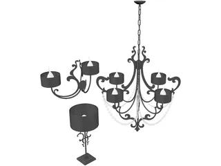 Cantori Lago Lamps 3D Model preview