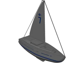 Oyster Sailboat 3D Model preview