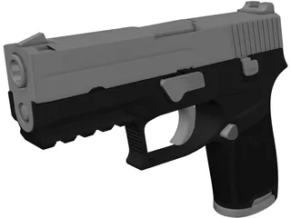 Sig Sauer P250 9mm Handgun 3D Model preview