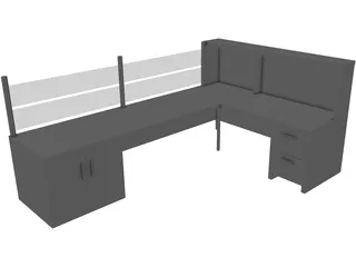 Office Desk 3D Model preview