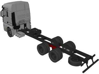 MAN TGX 6X4 Cab 3D Model preview