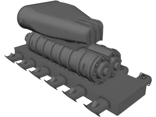 Intake Manifold with Supercharger 3D Model preview