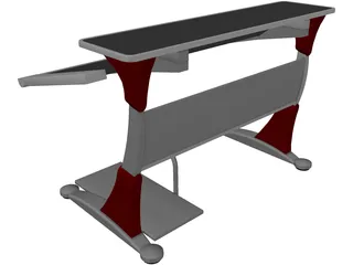 Modern Office Desk 3D Model preview