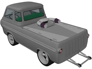 Ford E100 Econoline Dragster (1961-1967) 3D Model preview