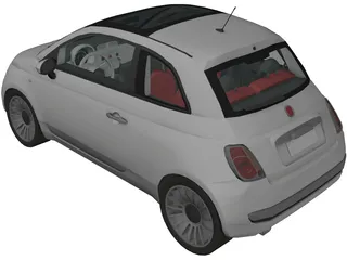 Fiat 500 (2008) 3D Model preview