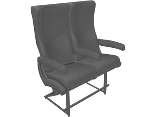 Commercial Jet Seat 3D Model preview
