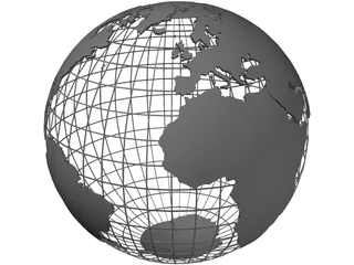 Globe Map Frame 3D Model preview