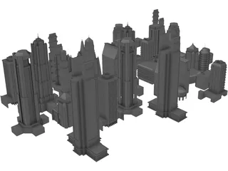 Skyscrapers Collection 3D Model preview