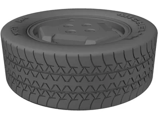 Wheel with Tyre 3D Model preview