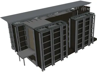 Apartment Building 3D Model preview